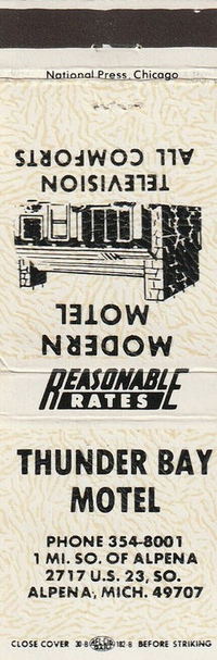 Thunder Bay Motel - Matchbooks (newer photo)